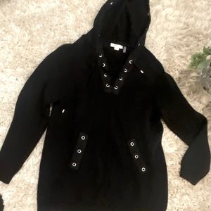 Simply Noelle Black Cotton Hooded Sweater L/XL